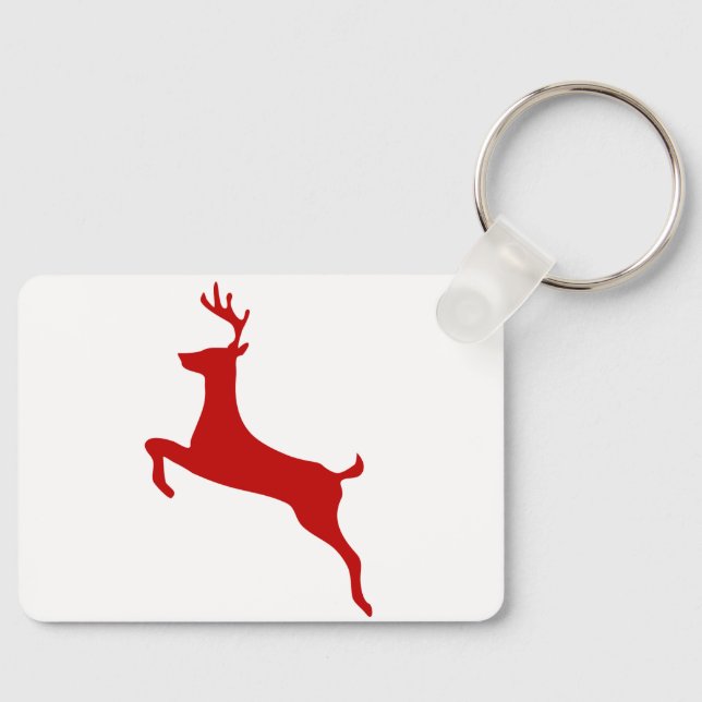 Reindeer Jump-Truckerkepsen Red Silhouette Nyckelring (Framsida)