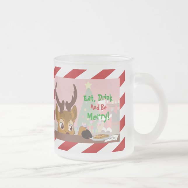 Reindeer Kärlek Cookies Frostad Glasmugg (Höger)