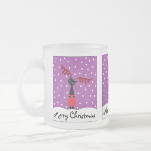 Reindeer Katt jul, fryst glaskaffe Mugg