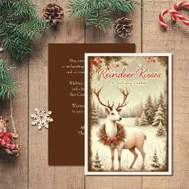 Reindeer Kisses Vintage jul Julkort