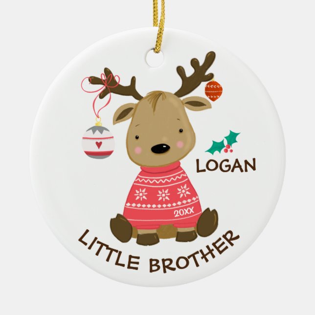 Reindeer Little Brother jul Ornament (Framsidan)