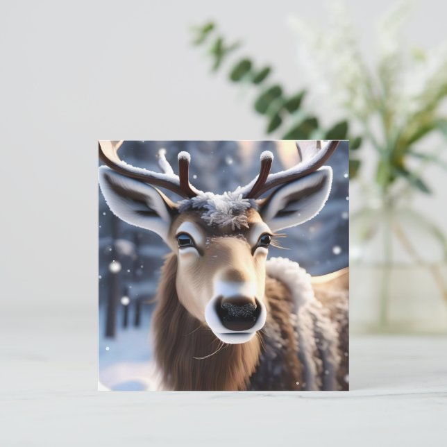 Reindeer Magic: Close of Santas Loyal Assion Spara Datumet (Stående Fram)