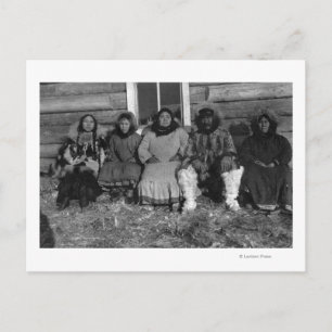 Reindeer Mary och hennes familj i Alaska Vykort