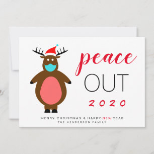 Reindeer Mask Peace out 2020: Lustigt jul Julkort