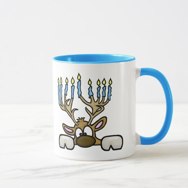 Reindeer med Menorah Antlers Chrismukah Mugg (Höger)