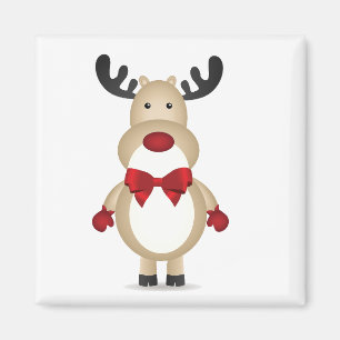 Reindeer med rött bläddringsfack, magnet