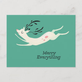 Reindeer Merry Allt Helg Vykort