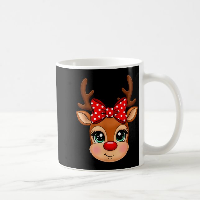 Reindeer Merry Christmas Girl Boy Kids  Kaffemugg (Höger)