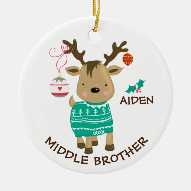 Reindeer Mitten Brother jul Ornament (Framsidan)
