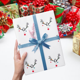 Reindeer, modern, rolig vit röd presentpapper