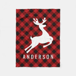 Reindeer Monogram | Deep Red Buffalo Play Fleecefilt