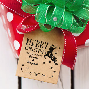 Reindeer Monogram, God jul med kärlek Stämpel