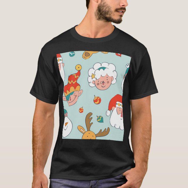 Reindeer Mönster T Shirt (Framsida)