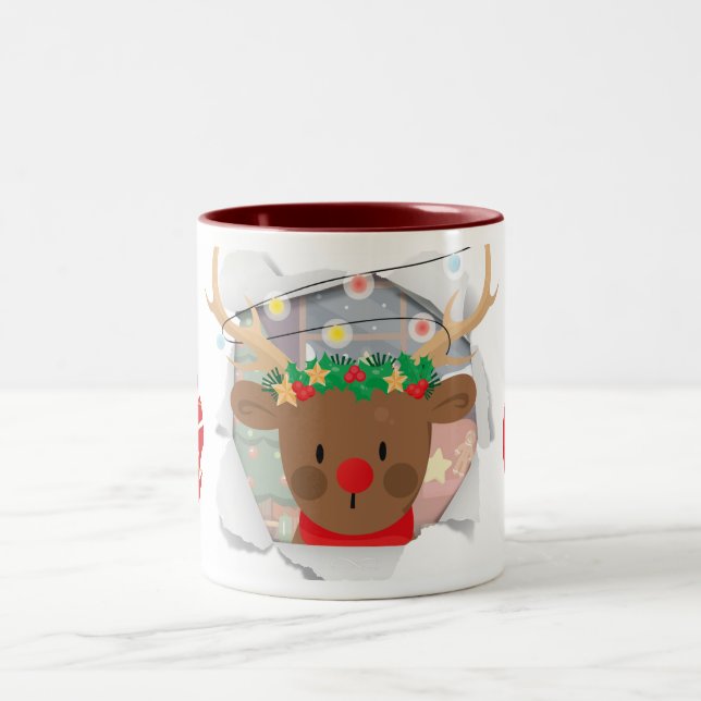 Reindeer Mug For Gifting Två-Tonad Mugg (Center)