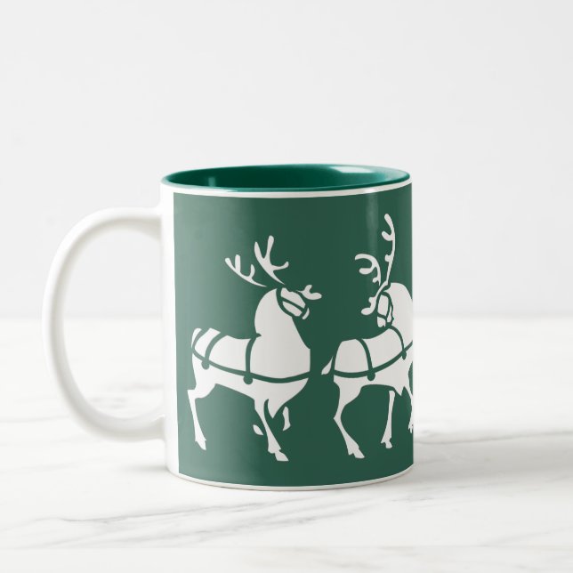 Reindeer Mugg Coffee Kopp Anpassningsbar Juldekret (Vänster)