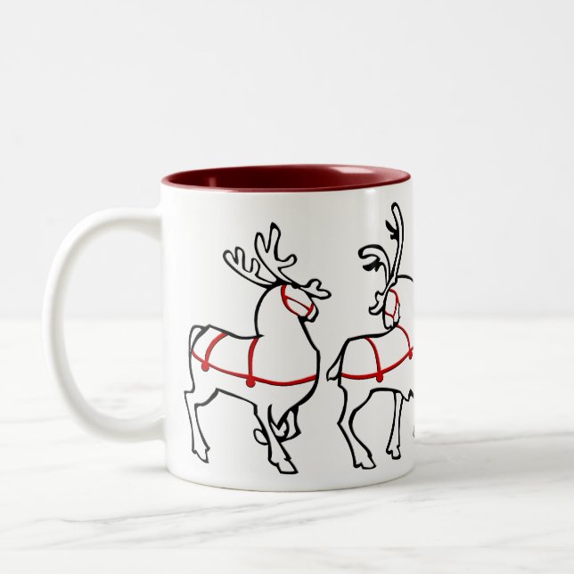Reindeer Mugg Coffee Kopp Festive jul Kopp Dec (Vänster)