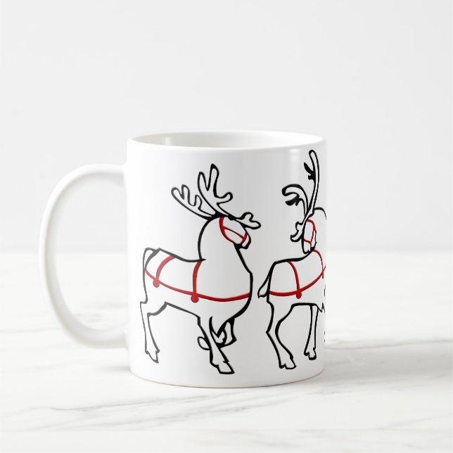 Reindeer Mugg Coffee Kopp juldekret (Vänster)