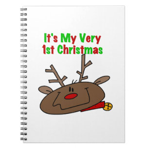 Reindeer Mycket 1:a julen Anteckningsbok Med Spiral
