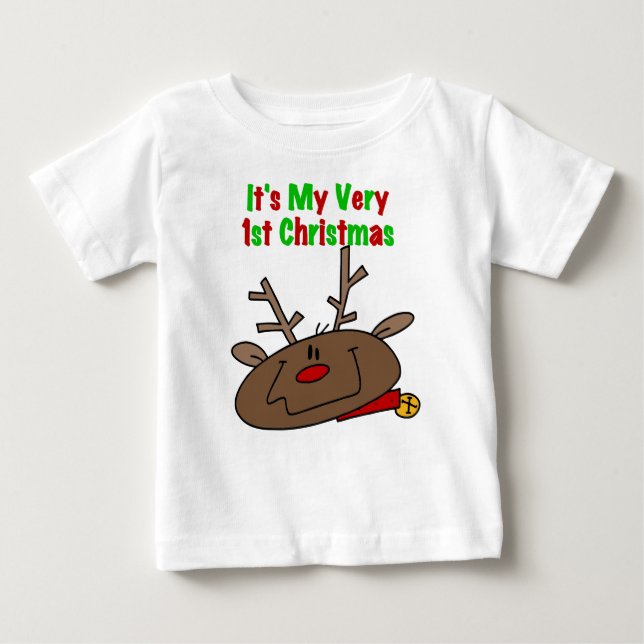 Reindeer Mycket 1:a julen T Shirt (Framsida)
