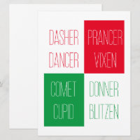 REINDEER NAMN 6.5x8.75-platta kort