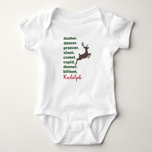 Reindeer Namn jul T Shirt (Framsida)