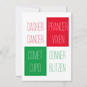 REINDEER NAMN - kort 4.25x6.25