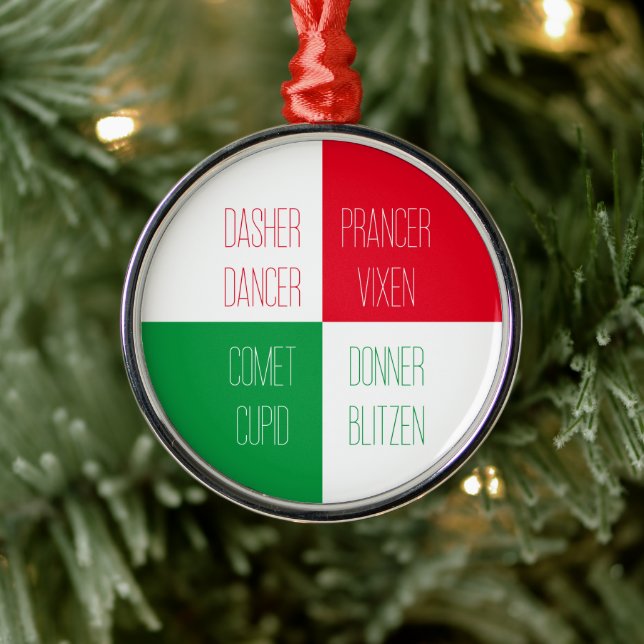 REINDEER NAMN Premium Round Ornament (Träd)
