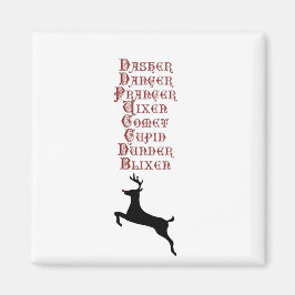 Reindeer Namn Rudolph, Comet, Blixen Reindeer Magnet