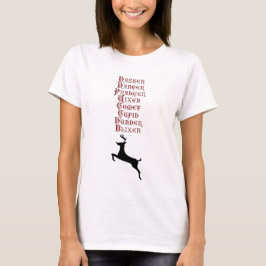 Reindeer Namn Rudolph, Comet, Blixen Reindeer T Shirt