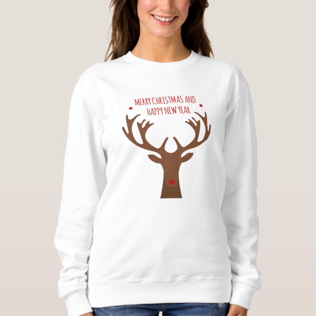 Reindeer Noel Emblem T Shirt (Framsida)