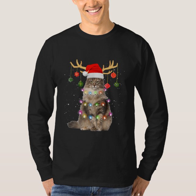 Reindeer Norska skogsklubben Santa Hat-julen T Shirt (Framsida)