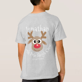 Reindeer North Pole Sleigh Crew Grönt jul T Shirt