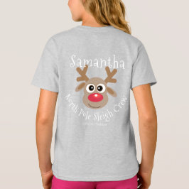 Reindeer North Pole Sleigh Crew jul-Grått T Shirt