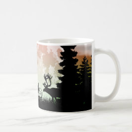 Reindeer och Sleigh Silhouette Kaffemugg