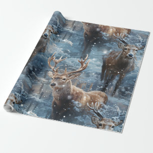 Reindeer och snöflingor presentpapper