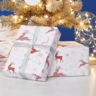 Reindeer och Snöflingor Ro Guld Rosa jul Presentpapper