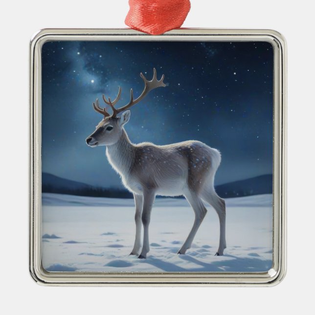 Reindeer on Christmas Eve Julgransprydnad Metall (Framsidan)
