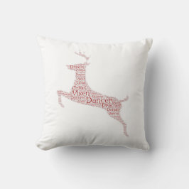 Reindeer Ord Art Rudolph Blixem Comet Cupid Kudde