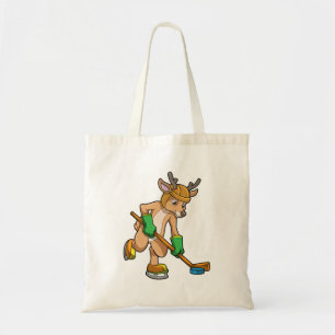Reindeer på ishockey med Hockey stick Tygkasse