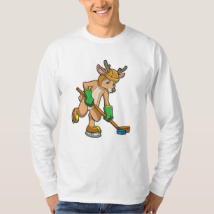 Reindeer på ishockey med ishockeyklubba t shirt