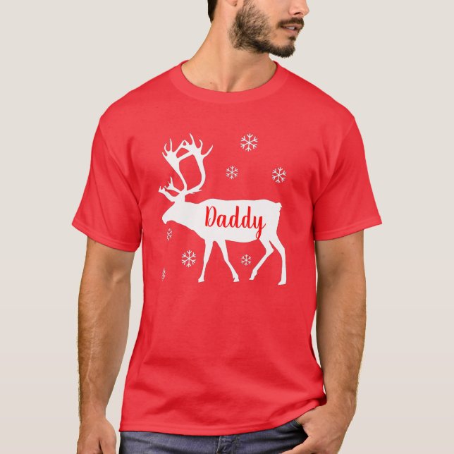 Reindeer Pappa-julskjorta T Shirt (Framsida)