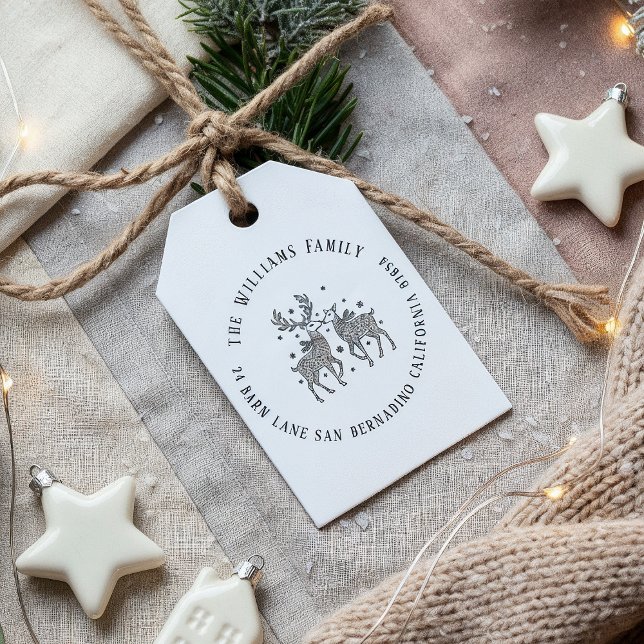 Reindeer par Scarves & Snö Namn Returadress Självfärgande Stämpel (Skapare uppladdad)