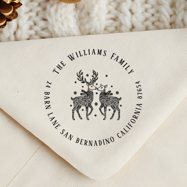 Reindeer par Scarves & Snö Namn Returadress Stämpel (Skapare uppladdad)