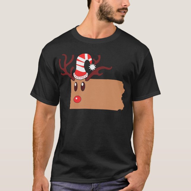 Reindeer Pennsylvania Santa Reindeer Antlers T Shirt (Framsida)