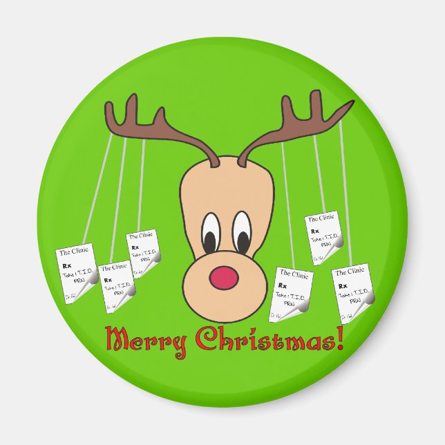 Reindeer Pharmacy God jul Magnet (Framsidan)
