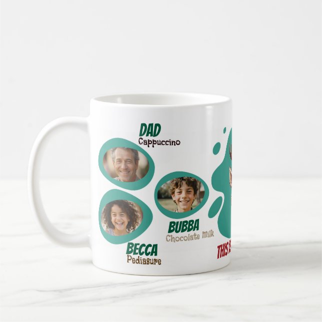 Reindeer Photo Family Favorite Drinks Memory Gift Kaffemugg (Vänster)