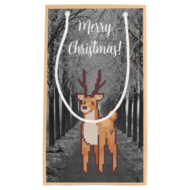 Reindeer, pixelart Merry Christmas  (Framsidan)