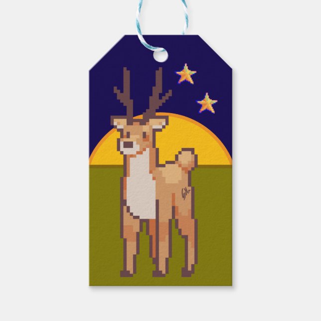Reindeer, Pixelart, Pixel, Art  Presentetikett (Framsidan)