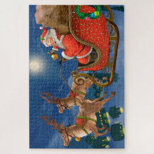 Reindeer Pulling Jultomten Sleigh | Jul