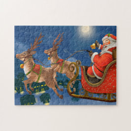 Reindeer Pulling Jultomten Sleigh | Jul Pussel